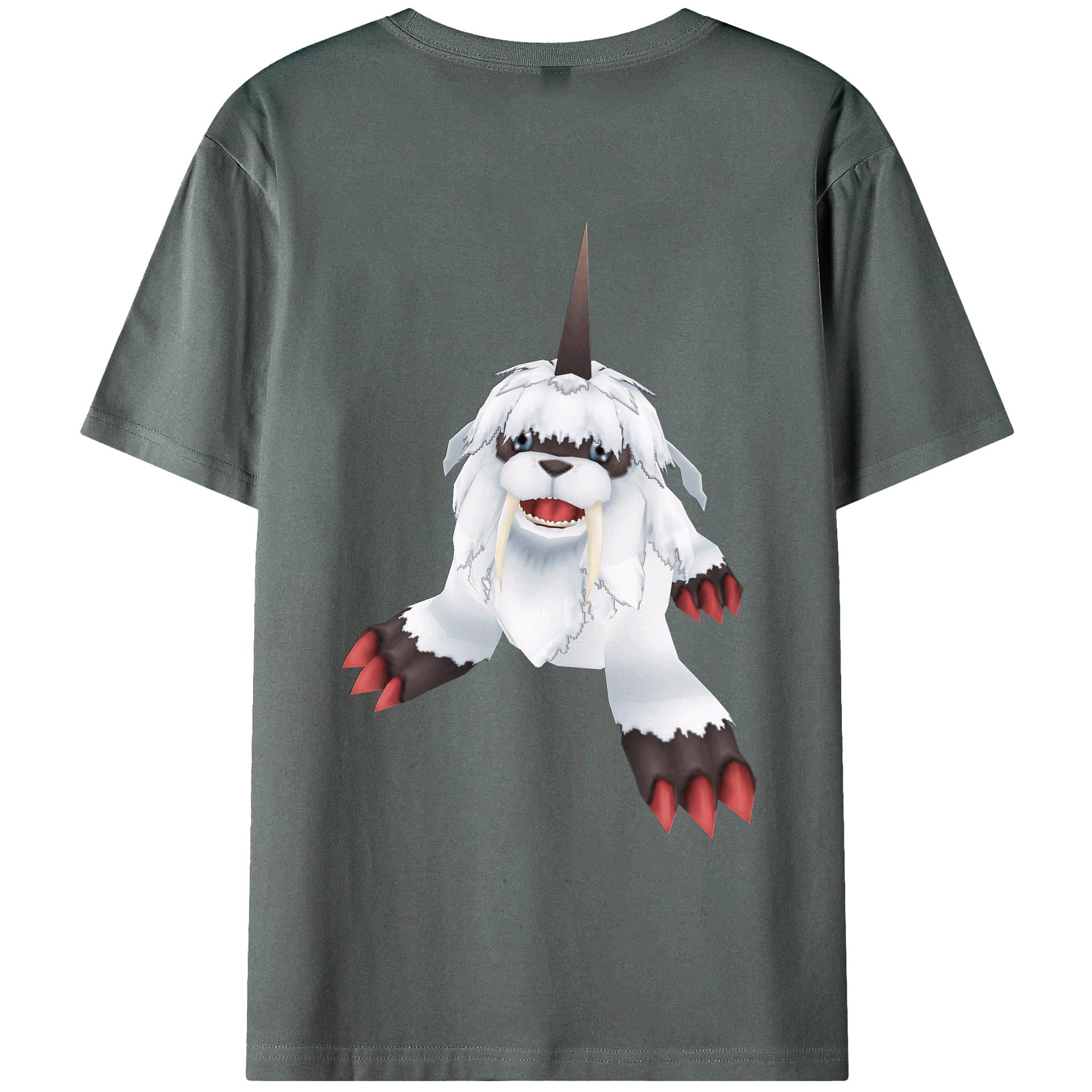 （画像用） Digimon デジタルモンスター/デジモン 綿100％ メンズ半袖Tシャツ（バックプリント） 通気性
